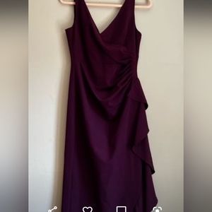 Long, wine colored dress